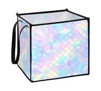 EtherSpher Rainbow Dragon Scales Shimmering collapsable fabric cube storage bins for rv tall fabric cube storage bins 13x13x13 In
