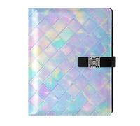 EtherSpher Rainbow Dragon Scales Shimmering leather lined spiral notebooks water proof cover college ruled notebooks for college 6.7x9.2