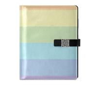 EtherSpher Rainbow Fresh Strips leather lined spiral notebooks delicate notebook college rule for college 6.7x9.2