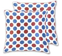 EtherSpher Red and Blue Dots 4th of July Independence Day Decorative Satin Pillowcases Empty Pillow case with Zipper 2 Pack Pillow Cases Halloween Decorations Indoor 18x18