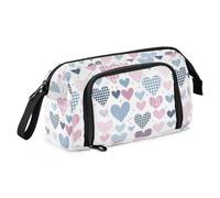 EtherSpher Red and Blue Valentine Love School Pencil Case Large Capacity Preppy Pencil Case Portable for Teens College articulos para la escuela