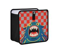 EtherSpher Red and Gray Checkered monsters Hanging Garbage Bag For The Car Foldable Car Garbage Can