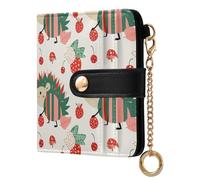 EtherSpher Red and Green Playful Hedgehog Christmas Cute Women's Folding Wallet for Women PU Leather Wallet for Women Boys Girls