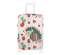 EtherSpher Red and Green Playful Hedgehog Christmas Elastic Cover for Luggage Scratch-Resistant Fit Elastic Suitcase Covers Luggage Protection Fit 18-32 Inch Luggage