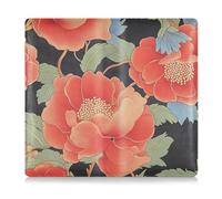 EtherSpher Red Pomegranates Flowers Retro Premium Leather Car Registration and Insurance Card Holder Prefect Car Essentials Wallet for Essential Document, Driver License, Cards, Red pomegranates