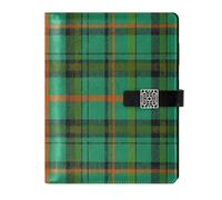 EtherSpher Retro Buffalo Plaid Checked Green leather lined notebook college portable notebook college ruled for journal 6.7x9.2