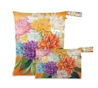 EtherSpher Retro Flowers with Orange Oil Painting Feel mess-proof bag for baby 2 Pack diaper bag essential items with handles for baby diapers, travel