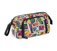 EtherSpher Retro Stamp Paper Fragments Colorful Pen Case Large Capacity Pencil Carrying Case Multifunctional for Adults School Must Haves lapiceras estuche para ninas
