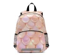 EtherSpher Rose Gold Fish Scale Sparkling kids backpack with water bottle pocket chest clip book bags for 4 year old mochila para ni?as de 4 a?os