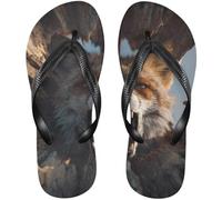 EtherSpher Rubber flip flops men Funny Fox 3d Animal Art beach sandals