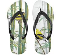 EtherSpher Rubber flip flops Yellow Birds bamboos 3d flops men