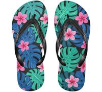 EtherSpher Rubber womens flip flops Bohemian Green Turtle-back bamboos sandals for women