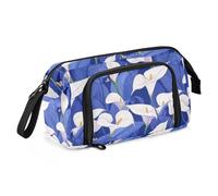 EtherSpher Safari Calla Lily Royal Blue Pen Case Large Capacity Pen Pencil Case with Zipper for Nurse High School Supplies estuche para lapices nina
