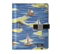 EtherSpher Seaside Sailboat Summer Scene leather lined notebooks college delicate journal notebook for diary 6.7x9.2