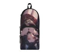 EtherSpher Sexy Fox Anime Beauty Nylon 3 Compartments School Pencil Bag Multi-Purpose and Aesthetic Pencil Cases for College Stationery pouching Bag for Men Elementary 1600ml