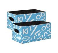 EtherSpher Sign Mixed Pattern Blue collapsable Felt baskets for organizing for laundry room big baskets for organizing