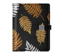 EtherSpher Silver Fern Apricot Celeste Black leather lined composition notebook portable notebooks college ruled for journal 6.7x9.2
