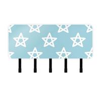 EtherSpher Simple Blue Stars Keys Holder on Wall with Mail Organizer & 5 Self-Adhesive Hanging Wall Decorations Hanger for Kitchen
