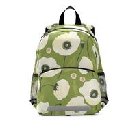 EtherSpher Simple Green White Flower camping backpack for kids chest clip bookbags for preschool mochila para ni?os de 3 a?os