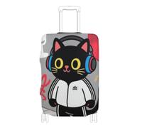 EtherSpher Skateboard Doodle Graffiti Cartoon Cat Elastic Luggage case Cover Anti Scratch Suitcase Covers Travel Accessory Fit 18-32 Inch Luggage