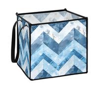 EtherSpher Sky Blue and White Patchwork folding cloth baskets for shees outdoor cloth baskets 13x13x13 In