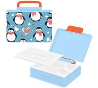 EtherSpher Snack Lunch Box Merry Christmas Cartoon Cute Penguin Heart