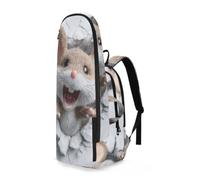 EtherSpher Sport Tennis Badminton Bag Funny Mouse 3D Wall Art 2 Tennis Rackets Padded Backpack