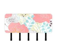 EtherSpher Spring Colorful Flowers Keys Holder on Wall with Mail Organizer & 5 Self-Adhesive Hanging Home Improvement Key for Kitchen