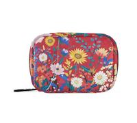 EtherSpher Spring Flowers Sunflower Red medicine bag for purse with Detachable Compartments reusable travel pill organizer for purse