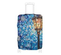 EtherSpher Stained Glass Streetlamo Snowflakes Elastic Luggage case Protective Cover Scratchproof suitcases Cover Luggage Protectors Fit 18-32 Inch Luggage