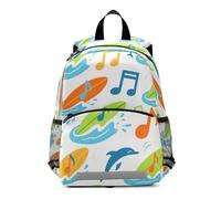 EtherSpher Summer Boat Musical Note Bright Colorful Dolphin backpack for kids boys drawstring bookbags for kid mochilas de moda para adolecentes