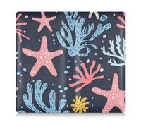 EtherSpher Summer Fresh Ocean Corals Premium Leather Car insurance and registration card holder Document Wallet for Documents, Cards, License, summer fresh ocean corals, One Size