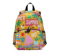 EtherSpher Summer Island Coconut Orange kids personalized backpack girls chest strap books bag for 6-8 year old mochilas para ni?os
