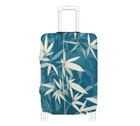 EtherSpher Teal bamboos White Elastic Carry on Luggage Protector Cover Anti Scratch Cover for Suitcase Baggage Protector Fit 18-32 Inch Luggage