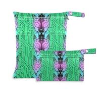 EtherSpher Technological Animal Cat Future Neon mess-proof waterproof bag 2 Pack diaper bag essential items with handles for gym, gym