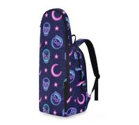 EtherSpher Tennis Backpack for Adults Neon Colored Stars Moons and Skeletons Tennis Racket Bag Holds 2 Rackets