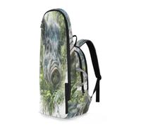 EtherSpher Tennis Badminton Backpack Cute Green Pig 3D 2 Rackets Padded Tennis Bag Gym Bag