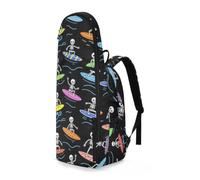 EtherSpher Tennis Badminton Racquet Bag Surfing Skeletons Colorful Surfboards Seamless Pattern 2 Tennis Rackets Padded Backpack