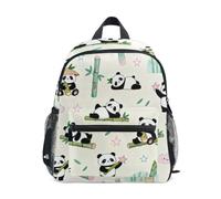 EtherSpher the backpack kid with name tag Soft Color Panda and bamboos