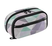 EtherSpher The Soft Geometries of Mint Green Easy to Organize Pen Bag Compartment Pencil Case for Teen and Adult Girls caja para lapices