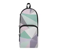 EtherSpher The Soft Geometries of Mint Green Nylon 3 Compartments Large Pencil Bag for Boys Big Capacity Pencil Cases for College School Stationery pouching for Teens Office 1600ml