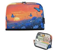 EtherSpher The Sunset over The Blue Sea Of Flowers Pencil Pen Case Large Capacity Makeup Bag Simple Coin for Girls High School Supplies bolsas para lapices
