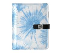 EtherSpher Tie-dye Vanilla Blue leather lined notebooks college water proof cover notebooks college ruled for 6 7x9 2