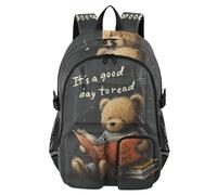 EtherSpher Travel Laptop Backpacks for Women Manga Bear Reading Book School College Bookbag 17.5" Mens Backpacks Lightweight Casual Bag mochilas grandes para hombres 7-18