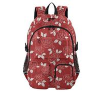 EtherSpher Travel Laptop Backpacks for Women White Rose Lines Red Retro Work Bookbag 17.5" Mens Backpacks Office Back Pack mochilas para trabajo 7-18