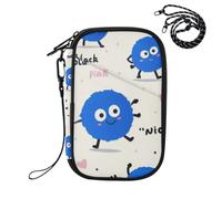 EtherSpher Travel Wallet Womens Passport Holder Vaccine Case Protector Cover Cartoon Cute Blue Monsters