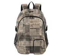 EtherSpher Traveling Backpack for Men Women Old Newspaper Art Retro Work College School Bookbag 17.5" Backpacks for Work Office Back Pack mochilas para hombre 7-18