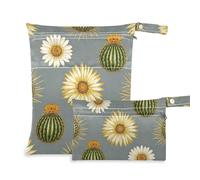 EtherSpher Trendy Cactis Sunflower Gold Gray waterproof bags for diaper 2 Pack diaper bag essential items with handles for travel, yoga