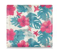 EtherSpher Tropical Leaves Red Hibiscus Flowers Starfish Hawaiian Style Premium Leather Car Registration & Insurance Card Holder Wallet Accessories Case for Driver Auto Owners Trailer Motorcycle Boat