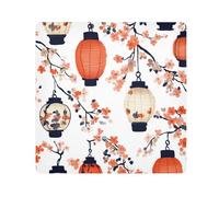 EtherSpher Ukiyo-e Style Lantern Flowers Makeup Travel Bag Camera Lens Cloth Magic Sticker Portable Makeup Organizer Wrap 21.7 X 21.7 Wrapper For Organization, Ukiyo-e style Lantern Flowers,